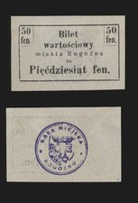 Polen Polska 50 fenigów Rogoźno Wielkopolska 1919 Notgeld Kasa Miejska na sprzedaż  Wysyłka do Poland
