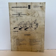 Overum plough instruction for sale  INSCH