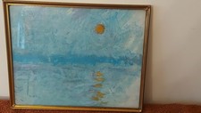 Malarstwo abstrakcyjne – IRWIN '96 – Oryginalny obraz w ramce – 25×20 cm – pastelowe odcienie na sprzedaż  PL