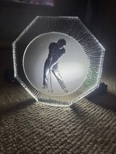 Glass golfing trophy for sale  TWICKENHAM