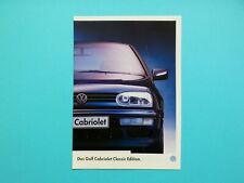 Prospekt / Katalog - VW Golf III Cabriolet / Cabrio - Classic Edition - 07/96 comprar usado  Enviando para Brazil