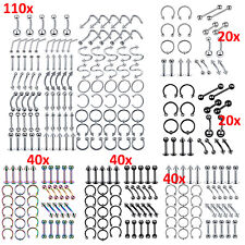 Kit misto de piercing corporal umbigo nariz língua anel sobrancelha lábio orelha tachas conjunto de joias comprar usado  Enviando para Brazil