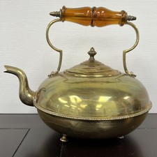 Chaleira de cobre vintage com pé, cabo acrílico âmbar cabo estacionário bule de chá comprar usado  Enviando para Brazil