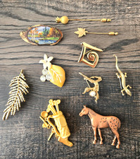 Lote de 10 broches vintage até o momento Trifari Peixes Clio Sarah Coventry lote ONU comprar usado  Enviando para Brazil
