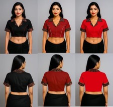 Usado, Blusa feminina Saree de algodão pronta para festa, casamento e festas comprar usado  Enviando para Brazil