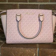 Usado, MICHAEL KORS SELMA BOLSA SATCHEL MÉDIA OMBRO COURO PVC MK ROSA BALÉ comprar usado  Enviando para Brazil