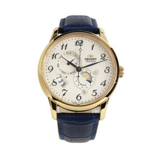 ORIENT Sun Moon V4 AK0002S mostrador branco cristal de safira data do dia feito no Japão comprar usado  Enviando para Brazil
