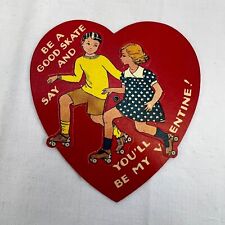 Tarjeta Mecánica Corazón Patinaje Vacaciones Día de San Valentín Años 30 1937 De Colección segunda mano  Embacar hacia Argentina