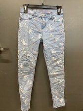 Jeans skinny feminino estampa unicórnio lavagem leve lugar infantil tamanho 12 comprar usado  Enviando para Brazil