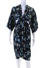 Vestido Tome NYC Feminino Meia Manga Floral Decote V Fit & Flare Azul Verde Tamanho 0 comprar usado  Enviando para Brazil
