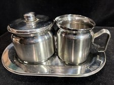 Conjunto de creme e açúcar Tramontina aço inoxidável iNox 18/10 Brasil comprar usado  Enviando para Brazil