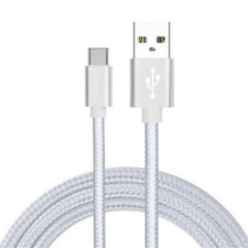 Cable carga rapida Tipo C aluminio nylon trenzado movil tablet 1m plata USB-C comprar usado  Enviando para Brazil