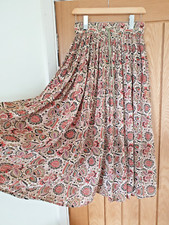 Usado, Saia midi vintage anos 80 faz anos 70 estampa de bloco algodão indiano boho hippie arte étnica tamanho pequeno comprar usado  Enviando para Brazil