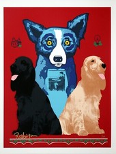 George Rodrigue BLUE DOG 2000 serigrafia assinada e numerada em perfeito estado COCKER SPANIELS comprar usado  Enviando para Brazil