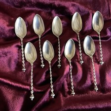 Colheres de café Demitasse “9” TWIST & BALL 4 1/4” — estética STERLING marcada e testada, usado comprar usado  Enviando para Brazil