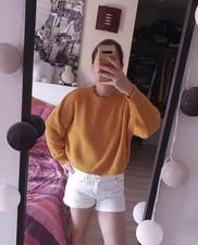 Pull jaune court d'occasion  Bas-en-Basset