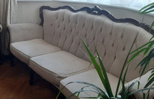 Seater beige velvet for sale  LONDON