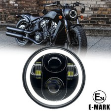 E24 5.75" Faro LED DRL Basso/Alto Beam Per Harley Sportster Indian Scout Bobber comprar usado  Enviando para Brazil