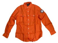 Camisa polo vintage Ralph Lauren 2016 linho olímpico 100% laranja botão média comprar usado  Enviando para Brazil