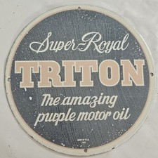 Placa de porcelana vintage: óleo de motor Triton Super Royal - item de colecionador comprar usado  Enviando para Brazil