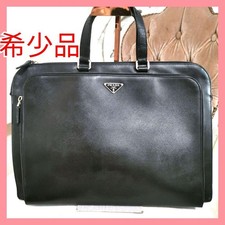 Bolsa de mão PRADA Triangle Logo Galleria bolsa de negócios couro saffiano preta, usado comprar usado  Enviando para Brazil