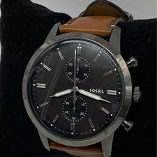 Relógio masculino de aço inoxidável preto multimostrador FOSSIL, usado comprar usado  Enviando para Brazil