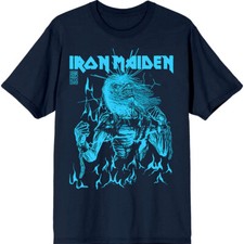 Używany, IRON MAIDEN - 50 Life After Death Flames Blue T-Shirt OFFICIAL MERCHANDISE na sprzedaż  Wysyłka do Poland