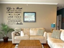 LA VIDA ES CORTA Vinilo Pared Calcomanía Palabras Letras Pegatina Stencil Home Decor 24' segunda mano  Embacar hacia Mexico