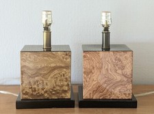 Par de abajures de mesa cubo de madeira lacada Deco comprar usado  Enviando para Brazil
