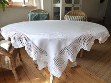 Tischdecke weiß häkelspitze gebraucht kaufen  Bremen