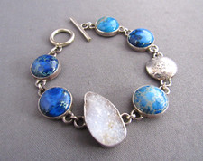 Usado, PULSEIRA VINTAGE DISCO ESTERLINA PEDRA APATITA DRUSA TÊNIS FECHO ALTERNADOR comprar usado Usado, PULSEIRA VINTAGE DISCO ESTERLINA PEDRA APATITA DRUSA TÊNIS FECHO ALTERNADOR comprar usado  Enviando para Brazil