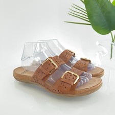 Sandália Earth Feminina Areia Antigua Tamanho 9 Cunha Baixa Slide Marrom Alças Fivela comprar usado  Enviando para Brazil