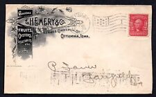 EUA 1908 OTTUMWA IOWA PUBLICIDADE E.H. EMERY & CO. FRUTAS OSTRAS E LEGUMES comprar usado  Enviando para Brazil