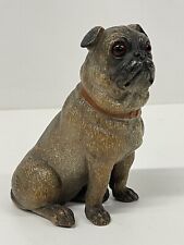 Boneco antigo de terracota detalhe fino para cachorro pug austríaco olhos de vidro século XIX comprar usado  Enviando para Brazil