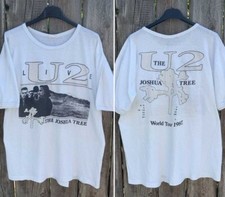 Camiseta U2 The Joshua Tree Tour 1987 branca 2 lados manga curta NH15588 comprar usado  Enviando para Brazil