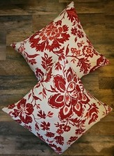 Usado, Conjunto de travesseiros Pottery Barn mistura de linho floral vermelho creme boho 18 X 18 com travesseiros comprar usado Usado, Conjunto de travesseiros Pottery Barn mistura de linho floral vermelho creme boho 18 X 18 com travesseiros comprar usado  Enviando para Brazil