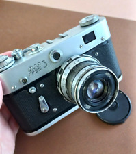 Câmera de Filme 35 mm Fed 3 Telêmetro Soviético Vintage URSS Testado Lente Industar-61 comprar usado  Enviando para Brazil