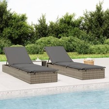 vidaXL Espreguiçadeira cinza PE rattan grandes apoios de braço ajustáveis comprar usado  Enviando para Brazil