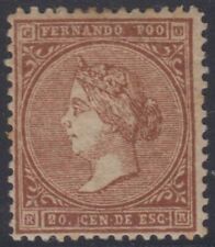 ESPAÑA FERNANDO POO 1868 ISABELLA II Sc 1a ROJO MARRÓN LLAVE VALOR BISAGRAS COMO NUEVO CV$525 segunda mano  Embacar hacia Mexico