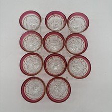 11 copos perfurados vintage Indiana Glass Lexington vermelho rubi comprar usado  Enviando para Brazil