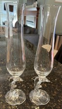 (2) Flauta de champanhe haste de golfinho Luminarc Verrerie D'Arques cristal 8 oz vintage, usado comprar usado  Enviando para Brazil