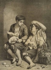 PILOTY (*1786) nach MURILLO (*1618), Die Trauben- und Melonenesser, Lith. comprar usado  Enviando para Brazil