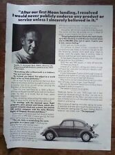 1972 Volkswagen VW Bug Beetle Buzz Aldren Apollo 11 NASA Astronauta Impressão AD comprar usado  Enviando para Brazil