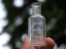 Botella de farmacia “Roslyn-Pharmacy Wash” de 1 oz - escritura vertical fresca poco común segunda mano  Embacar hacia Argentina