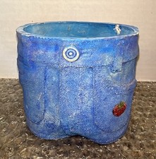 Shorts jeans vintage azul denim com enfeite de bolso vaso plantador novidade comprar usado  Enviando para Brazil