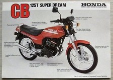 Folheto de especificações de vendas Honda CB125T SUPER DREAM MOTOCICLETA C1984 #PB84007A, usado comprar usado  Enviando para Brazil