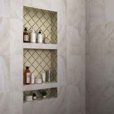 ZIGUEZAGUE CHUVEIRO NICHO EMBUTIDO, ABS PLÁSTICO BANHEIRO RECESSO CUBO 16×34 - PRETO comprar usado  Enviando para Brazil
