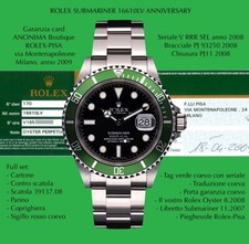 Rolex submariner 16610lv usato  Pavia