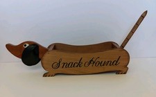 Vintage Wooden Snack Hound Whimsical Dachshund Dish Made In Japan comprar usado Vintage Wooden Snack Hound Whimsical Dachshund Dish Made In Japan comprar usado  Enviando para Brazil