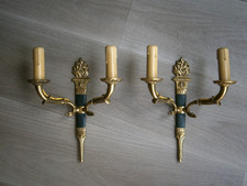 Paire Appliques St Empire Bronze doré Col de cygne Luminaire déco Ancien comprar usado  Enviando para Brazil